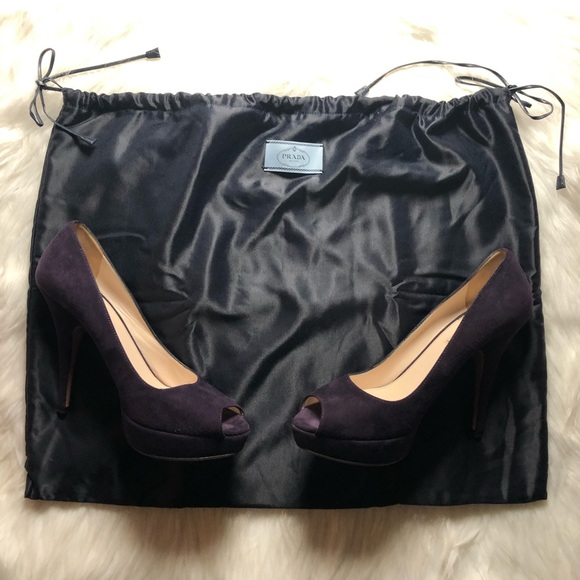 Prada Purple Suede PeepToe Platform Heel,Size-39(9 - Picture 15 of 15
